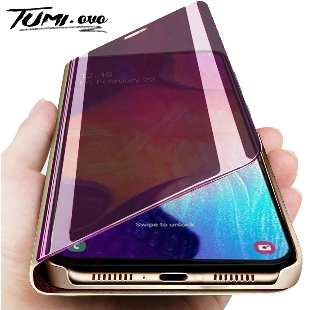 Фото Умный чехол-книжка для Samsung Galaxy A11-A91 A10-A80 S20 Ultra/Plus S10 Plus/E Note 10 Pro зеркальный |