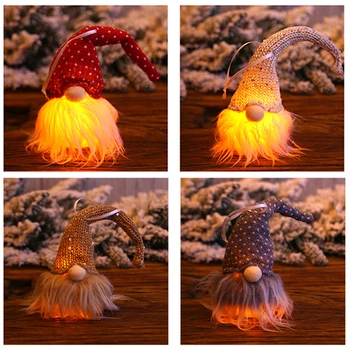 Christmas Tree Hanging LED Light Pendant Lovely Faceless Doll Plush Gnomes Swedish Figurines Toy Luminous Xmas Dolls
Christmas Tree Hanging LED Light Pendant Lovely Faceless Doll Plush Gnomes Swedish Figurines Toy Luminous Xmas Dolls
