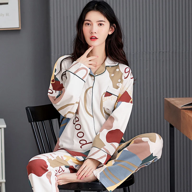 Plus Size 3XL Intensification Pyjamas Women Sleepwear Cotton Spring Nighty Pajama Set Lapel Loose Version Fall Nightgown
Plus Size 3XL Intensification Pyjamas Women Sleepwear Cotton Spring Nighty Pajama Set Lapel Loose Version Fall Nightgown