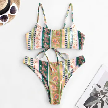 #Z35 Women's Swimming Suit Summer Ethnic Style Bikini Set Vintage Print Lace Up Push Up Bikini Two Piece Swimsuit Swimwear Women
#Z35 Women's Swimming Suit Summer Ethnic Style Bikini Set Vintage Print Lace Up Push Up Bikini Two Piece Swimsuit Swimwear Women