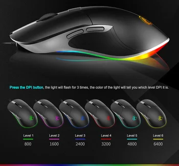 Wired Computer Mouse Gaming Mouse Ergonomic Mause with Cable 6400 DPI USB Optical Mouse for Laptop PC Game Mouse
Wired Computer Mouse Gaming Mouse Ergonomic Mause with Cable 6400 DPI USB Optical Mouse for Laptop PC Game Mouse