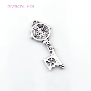50pcs Zinc Alloy Saint Benedict Medal Cross Key Charm Pendants AlloyHandmade DIY Jewelry Fit Pendants Necklace 16.5x41mm
50pcs Zinc Alloy Saint Benedict Medal Cross Key Charm Pendants AlloyHandmade DIY Jewelry Fit Pendants Necklace 16.5x41mm