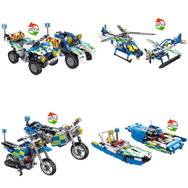 Transformation Legoing City Polices Series Four Models Two Styles Of Police Transportation DIY Building Blocks Toys For Children
Transformation Legoing City Polices Series Four Models Two Styles Of Police Transportation DIY Building Blocks Toys For Children