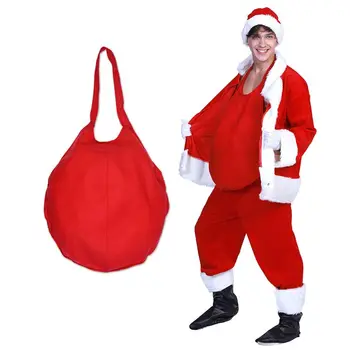 

Santa Claus Stomach Beer Belly Pregnant Red Mens Belly Stuffer Christmas Costume