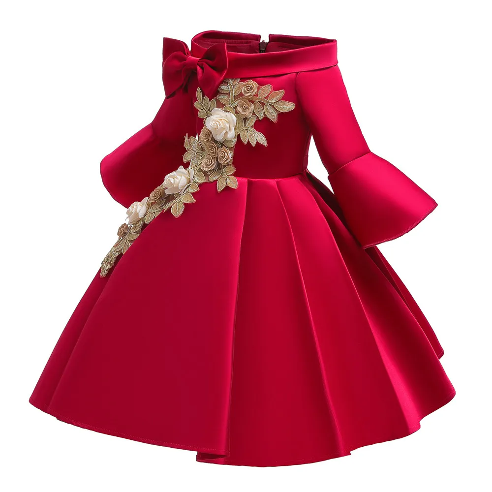 Flower Girls Dresses New Christmas Princess Dress Cute Kids Wedding Party Prom Gown Formal Children Clothing For Girls 10 Years (2)