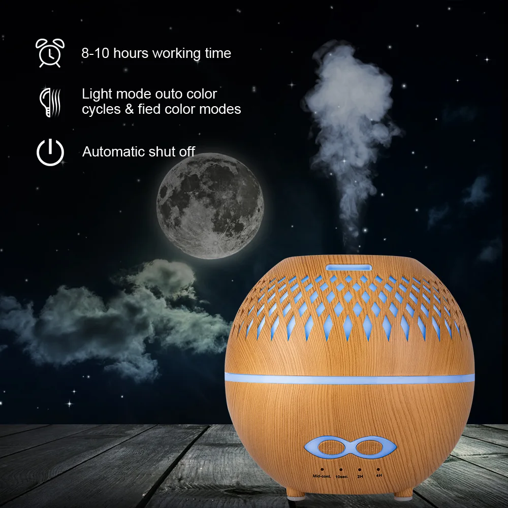 400ML Household Essential Oil Hollow Wood Grain Diffuser Office Humidifier Ultrasonic Remote Control Desktop Colorful Lamp
400ML Household Essential Oil Hollow Wood Grain Diffuser Office Humidifier Ultrasonic Remote Control Desktop Colorful Lamp