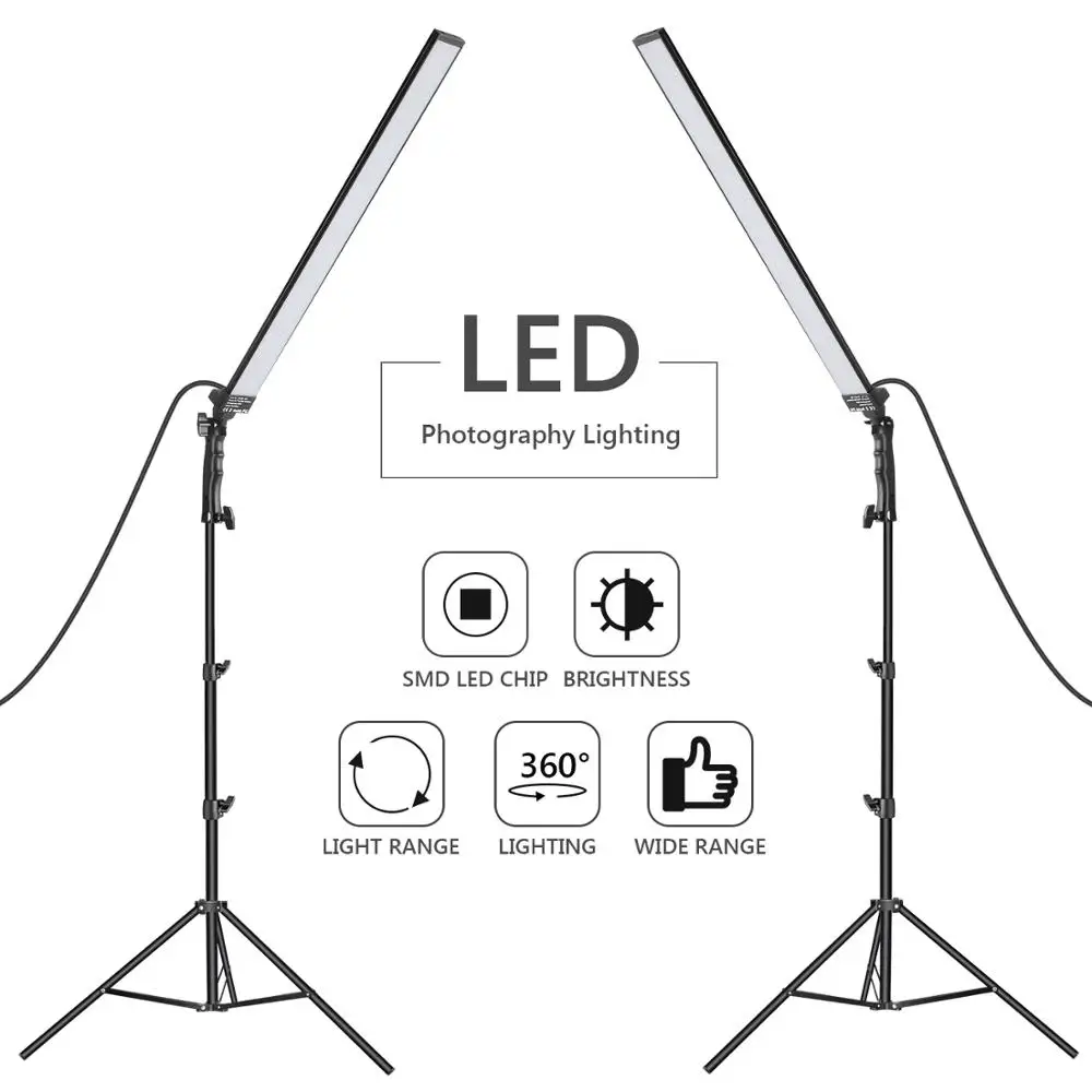 Neewer 60 LED Light Studio LED Lighting Kit - 2 Packs Light Wand Handheld LED Video Light Stick 5500K with Adjustable Brightness
Neewer 60 LED Light Studio LED Lighting Kit - 2 Packs Light Wand Handheld LED Video Light Stick 5500K with Adjustable Brightness