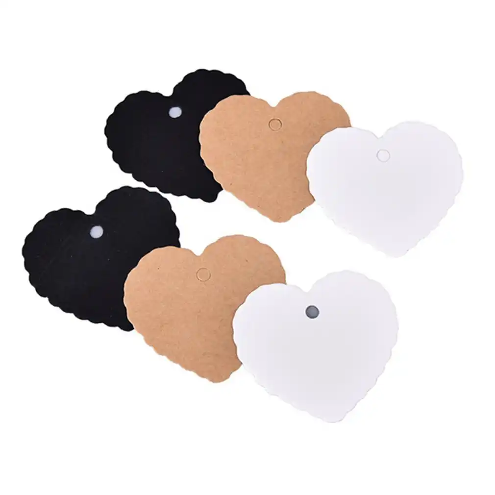 50pcs kraft paper heart-shaped small label diy jewelry drop