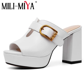 MILI-MIYA Fashion Women's Shoes Genuine Natural Leather Slippers Female Sandals Casual Slip-On Buckle comfortable platform shoes
MILI-MIYA Fashion Women's Shoes Genuine Natural Leather Slippers Female Sandals Casual Slip-On Buckle comfortable platform shoes
