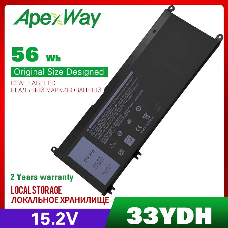 Аккумулятор Apexway 15,2 в 56Wh 33YDH PVHT1 99NF2 для ноутбука Dell Inspiron 15 7577 17 7773 7778 7779 7786 3579 5587 7588 3590 3779
Аккумулятор Apexway 15,2 в 56Wh 33YDH PVHT1 99NF2 для ноутбука Dell Inspiron 15 7577 17 7773 7778 7779 7786 3579 5587 7588 3590 3779