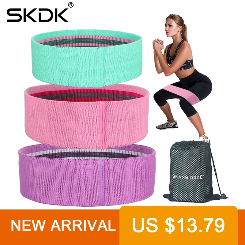 

SKDK Hip Resistance Band Exercise Workout Leg Training Butt Squats Fitness Band Loops Anti-Slip Elstic Yoga Band