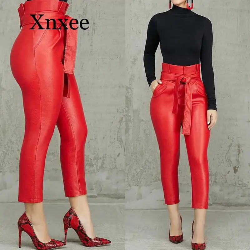 Red Faux Leather Pants for Women Trousers Skinny Ankle-length High Waisted Pleather Pencil Pants Pocket Pantalon Femme
Red Faux Leather Pants for Women Trousers Skinny Ankle-length High Waisted Pleather Pencil Pants Pocket Pantalon Femme