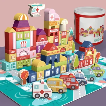115Pcs Wooden Scene City Building Blocks Children's Parent-Child Interaction Early Education Educational Toys
115Pcs Wooden Scene City Building Blocks Children's Parent-Child Interaction Early Education Educational Toys