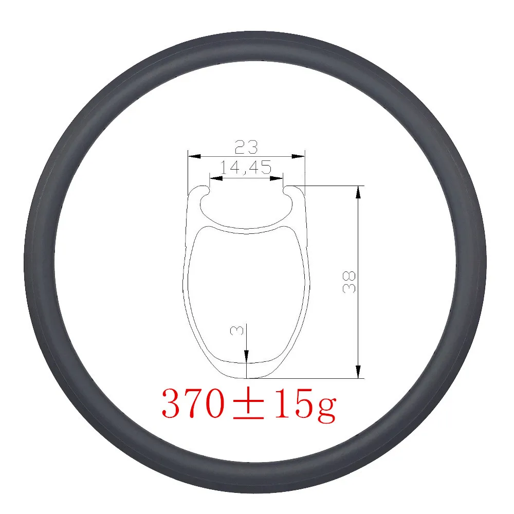 SUPER LIGHT 700c 38mm x 23mm 370g Clincher UD Matte surface V brake road bike carbon rim 18Holes 20Holes 24Holes 28Holes 32Holes 
SUPER LIGHT 700c 38mm x 23mm 370g Clincher UD Matte surface V brake road bike carbon rim 18Holes 20Holes 24Holes 28Holes 32Holes