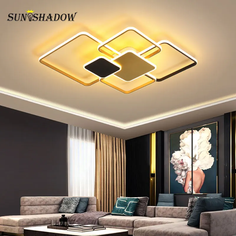 Modern LED Ceiling Light 30W 60W 80W Black&Gold frame Lighting fixtures For Living room Bedroom Dining room Kitchen Lamp
Modern LED Ceiling Light 30W 60W 80W Black&Gold frame Lighting fixtures For Living room Bedroom Dining room Kitchen Lamp