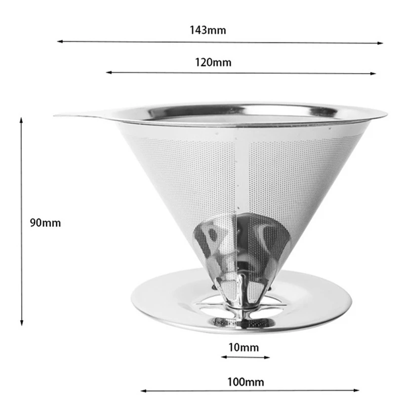 Coffee Filter Portable 304 Stainless Steel Drip Coffee Tea Holder Funnel Baskets Reusable Tea Infuser and Stand Coffee Dripper
Coffee Filter Portable 304 Stainless Steel Drip Coffee Tea Holder Funnel Baskets Reusable Tea Infuser and Stand Coffee Dripper