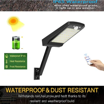 56LED Solar Motion Sensor Adjustable Brightness Wall Light Outdoor with Remote Control Waterproof Garden Street Lamp
56LED Solar Motion Sensor Adjustable Brightness Wall Light Outdoor with Remote Control Waterproof Garden Street Lamp