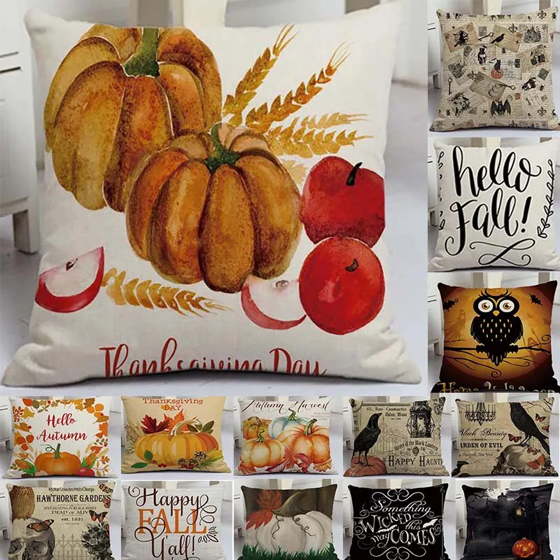 45x45cm Printed Halloween Home Decor Cushion Cover Black Crow Pumpkin Pillow Case Linen Throw Pillow Cushion Covers Home Textile
45x45cm Printed Halloween Home Decor Cushion Cover Black Crow Pumpkin Pillow Case Linen Throw Pillow Cushion Covers Home Textile