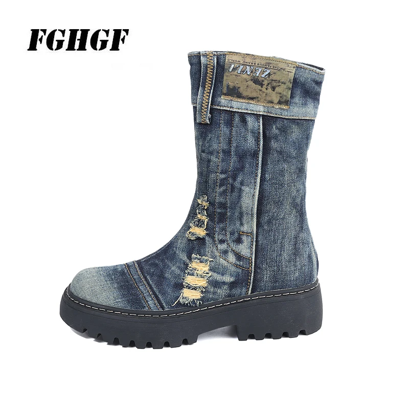 Tide models versatile new canvas women's shoes in autumn and winter in the tube Martin boots denim do old thick with non-slip th
Tide models versatile new canvas women's shoes in autumn and winter in the tube Martin boots denim do old thick with non-slip th