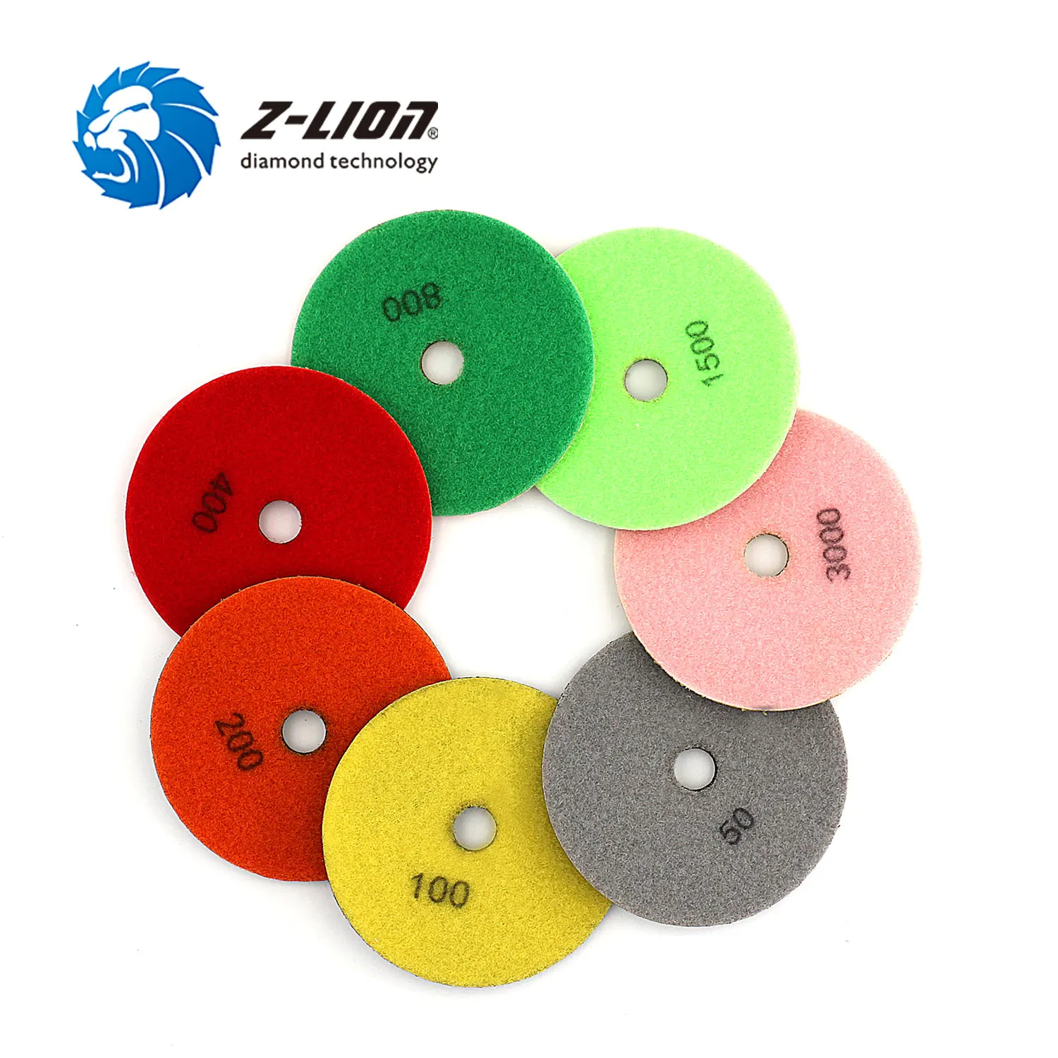 Z-LION 4 inch 7pcs Diamond Polishing Pads Kit Wet for Granite Stone Concrete Marble Polishing Use Grinding Discs Set
Z-LION 4 inch 7pcs Diamond Polishing Pads Kit Wet for Granite Stone Concrete Marble Polishing Use Grinding Discs Set