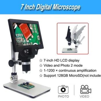 1-1200X Digital Microscope G1200 Electronic Video Microscope 7 Inch Large Colorful LCD Display 12MP Continuous Amplify Magnifier
1-1200X Digital Microscope G1200 Electronic Video Microscope 7 Inch Large Colorful LCD Display 12MP Continuous Amplify Magnifier