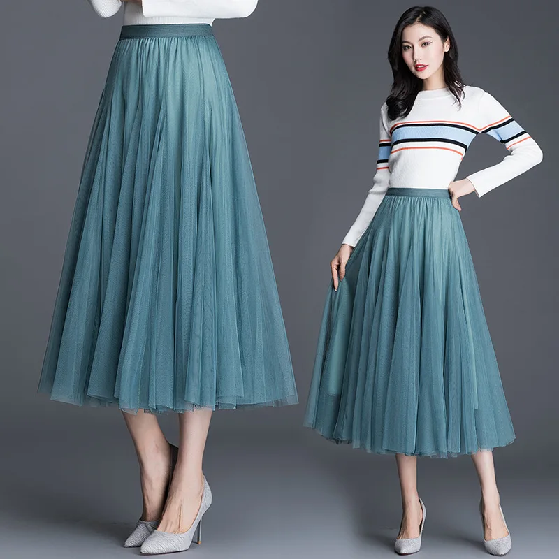 Gauze Skirt Mid-length Autumn And Winter Mesh Dress High-waisted Full Skirt Black And White with Pattern A- line Skirt Long Skir
Gauze Skirt Mid-length Autumn And Winter Mesh Dress High-waisted Full Skirt Black And White with Pattern A- line Skirt Long Skir