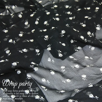 8mm wide black white floral silk along the fiber georgette fabric dress shirt fabric cloth
8mm wide black white floral silk along the fiber georgette fabric dress shirt fabric cloth