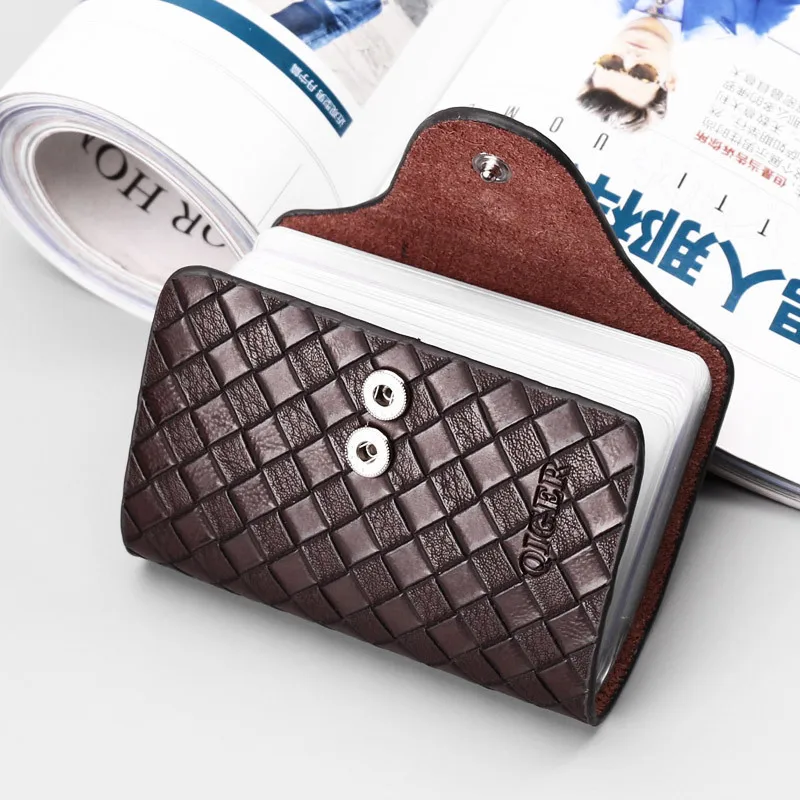 Woven Pattern Genuine Leather Card Bag Women's Ultra-Thin Card Bit More Business Card Holder Credit Card Cover Men's Cowhide Ban
Woven Pattern Genuine Leather Card Bag Women's Ultra-Thin Card Bit More Business Card Holder Credit Card Cover Men's Cowhide Ban