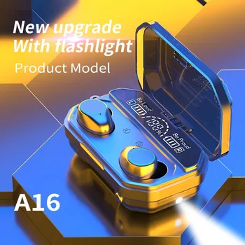 A16 TWS 5.1 Bluetooth Headset Three-Electric Digital Display Real Breathing Light Touch Emergency Charging Flashlight Earbuds 
A16 TWS 5.1 Bluetooth Headset Three-Electric Digital Display Real Breathing Light Touch Emergency Charging Flashlight Earbuds