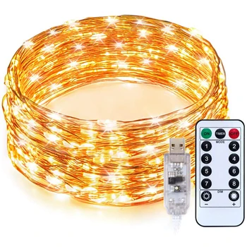 10M LED String light Copper 8 Modes USB Powered Remote Control Fairy Lamp For Christmas Tree Wedding Party Decor
10M LED String light Copper 8 Modes USB Powered Remote Control Fairy Lamp For Christmas Tree Wedding Party Decor
