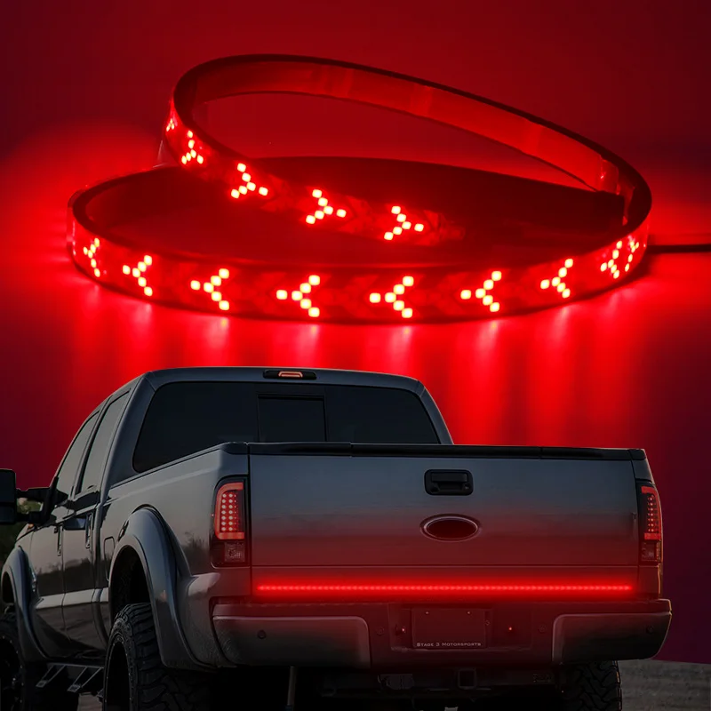 

12V 24V 120cm 150cm 200cm Truck Tailgate LED Strip Light Bar Triple Flexible Flowing LED Bar For Jeep Pickup SUV Truck Tailgate