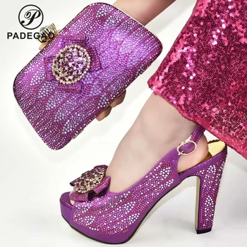 2020 INS Crazy Design African Women Shoes and Bag Set Italian Designer Best Match Lady Shoes and Bag in Purple Color
2020 INS Crazy Design African Women Shoes and Bag Set Italian Designer Best Match Lady Shoes and Bag in Purple Color