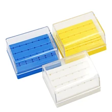24 otwory plastikowe Dental Bur Holder dezynfekcja wiertła z węglika wiertła Case Box niebieski/biały/żółty dla dentysta sprzęt laboratoryjny(China)