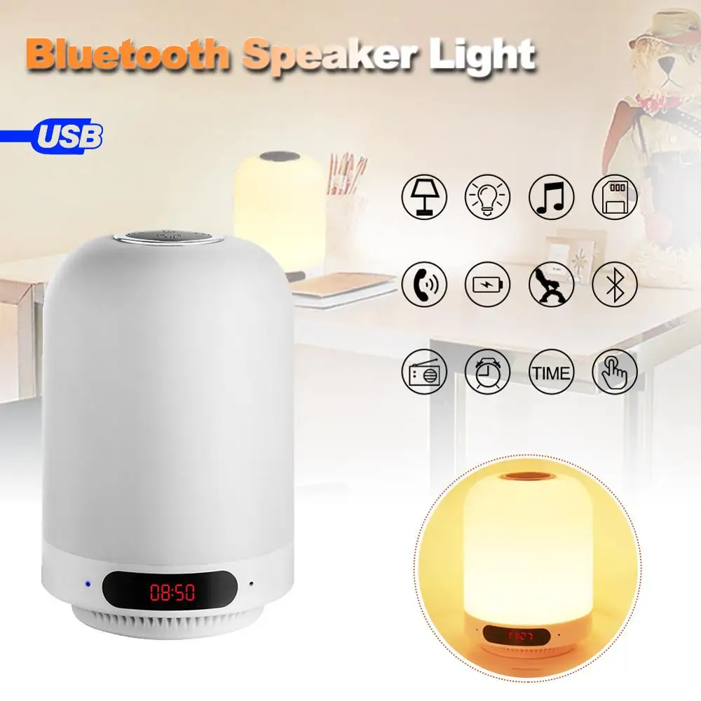 Night Light Bluetooth Tf Speaker Rechargeable Color Changing Touch Control Dimmable Bedside Lamp
Night Light Bluetooth Tf Speaker Rechargeable Color Changing Touch Control Dimmable Bedside Lamp