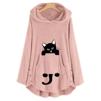 Womens Cat Hoodie Sweatshirt Plus Size Winter Warm Top Pullover Blouse Korean Women Hooded Coat Female Clothes
Womens Cat Hoodie Sweatshirt Plus Size Winter Warm Top Pullover Blouse Korean Women Hooded Coat Female Clothes