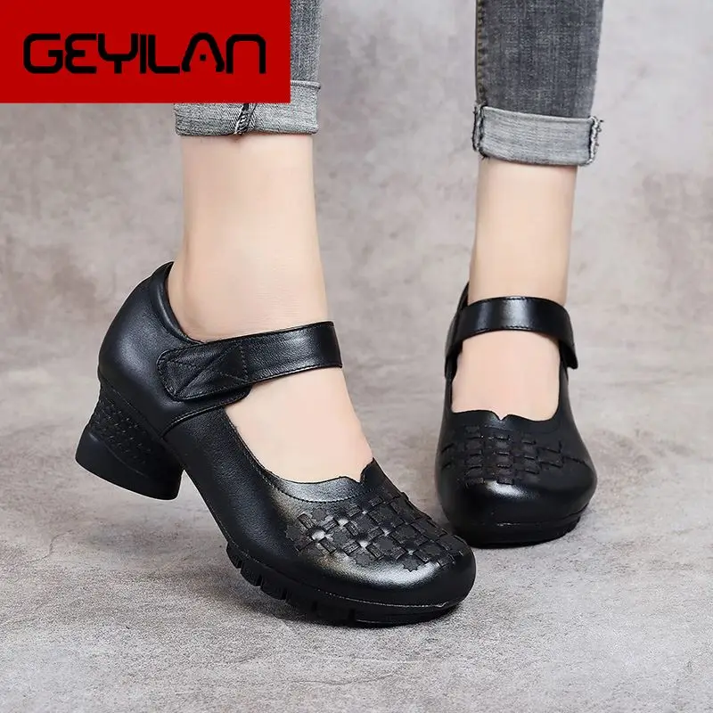 GKTINOO Spring Autumn Women High Heel Shoes Slip On Pumps Ladies Retro Genuine Leather Round Toe Women Thick Heel Shoes
GKTINOO Spring Autumn Women High Heel Shoes Slip On Pumps Ladies Retro Genuine Leather Round Toe Women Thick Heel Shoes