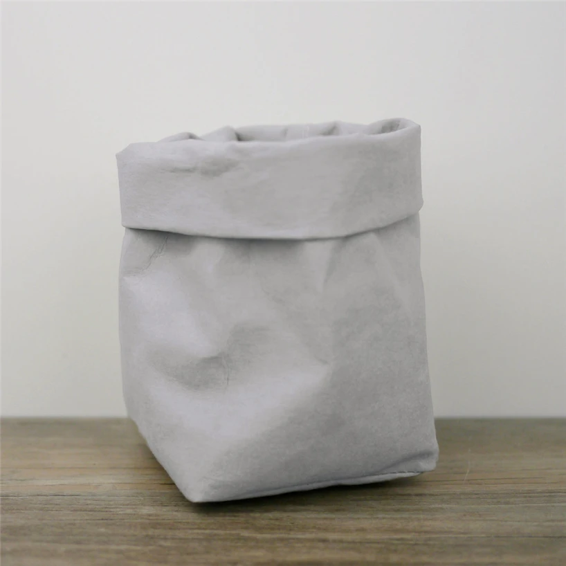Washable kraft paper bag plant flower pot multifunctional portable simple home garden storage bag save space reuse