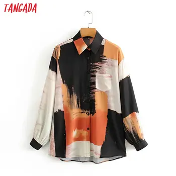 Tangada women chic oversized painting blouse long sleeve female casual print shirts stylish tops blusas 2J07 
Tangada women chic oversized painting blouse long sleeve female casual print shirts stylish tops blusas 2J07