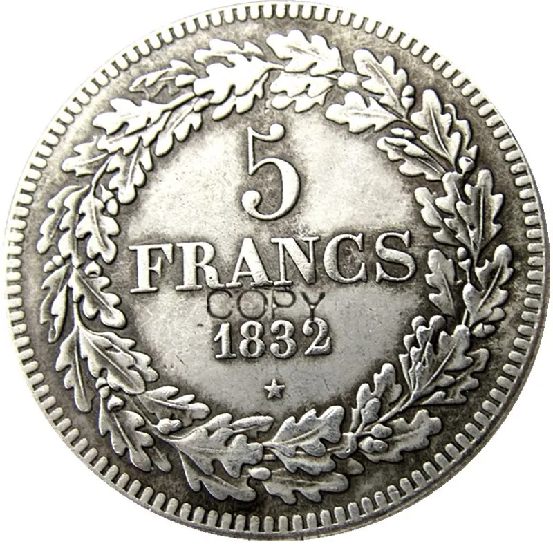 Belgium 1832 leopold Premier Roi Des Belges 5 Francs Silver Plated Copy Coins
Belgium 1832 leopold Premier Roi Des Belges 5 Francs Silver Plated Copy Coins