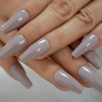 Tapered Ballerina Shape Fake Nails Long Cream Taro Color Gel UV Square Tips Reusable Designed Nail with Glue sticker
Tapered Ballerina Shape Fake Nails Long Cream Taro Color Gel UV Square Tips Reusable Designed Nail with Glue sticker