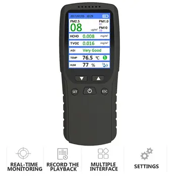 8 in 1 PM1.0 PM2.5 PM10 Monitor TVOC HCHO Formaldehyd Detector Temperature Humidity Meter Air Quality Monitor
8 in 1 PM1.0 PM2.5 PM10 Monitor TVOC HCHO Formaldehyd Detector Temperature Humidity Meter Air Quality Monitor