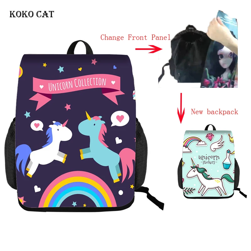 Creative Change Front Panel Cute Cartoon Unicorn Printed Small School Backpack for Girl Women Travel Orthopedics Satchel Bagpack
Creative Change Front Panel Cute Cartoon Unicorn Printed Small School Backpack for Girl Women Travel Orthopedics Satchel Bagpack