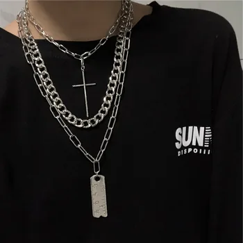KMVEXO 3PCS/Set Multilayers Punk Hip Hop Cuban Cross Ruler Pendant Necklaces Thick Chain Goth Necklace for Women Fashion Jewelry
KMVEXO 3PCS/Set Multilayers Punk Hip Hop Cuban Cross Ruler Pendant Necklaces Thick Chain Goth Necklace for Women Fashion Jewelry