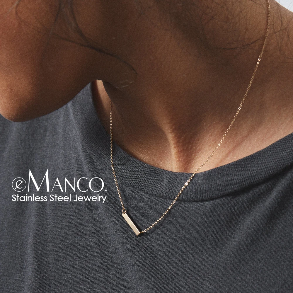 eManco Stainless Steel Engraved Bar Necklace Pendant Necklace Chain Necklaces for Women Choker Fashion Jewelry Drop Shipping 
eManco Stainless Steel Engraved Bar Necklace Pendant Necklace Chain Necklaces for Women Choker Fashion Jewelry Drop Shipping