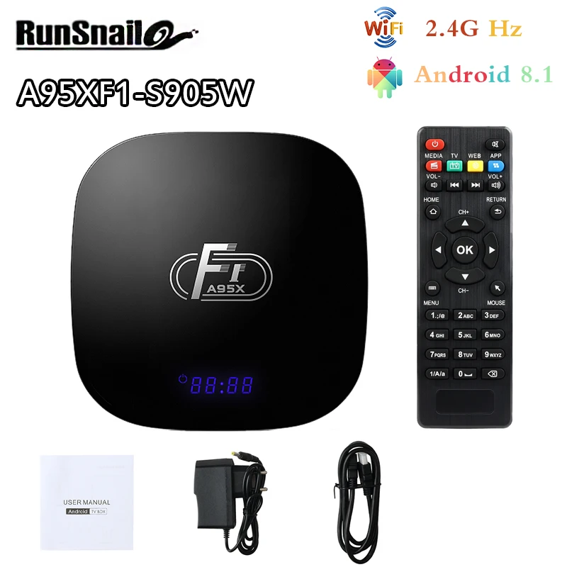 A95XF1 Android8.1 Smart TV Box Amlogic S905W CPU Quad Core Cortex-A53 Set Top Box 4K WiFi Youtube Media Player RAM 2GB ROM1 6GB
A95XF1 Android8.1 Smart TV Box Amlogic S905W CPU Quad Core Cortex-A53 Set Top Box 4K WiFi Youtube Media Player RAM 2GB ROM1 6GB