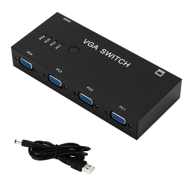 4 in 1 Out Switcher Splitter VGA Video Switch Adapter Converter Box 4Ways for PC Monitor Accessories
4 in 1 Out Switcher Splitter VGA Video Switch Adapter Converter Box 4Ways for PC Monitor Accessories