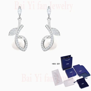 2020 Fashion Jewelry SWA New LEONORE Pierced Earrings Element Shape Leaves Crystal Pearl Earrings Women Elegant Romantic Gift
2020 Fashion Jewelry SWA New LEONORE Pierced Earrings Element Shape Leaves Crystal Pearl Earrings Women Elegant Romantic Gift