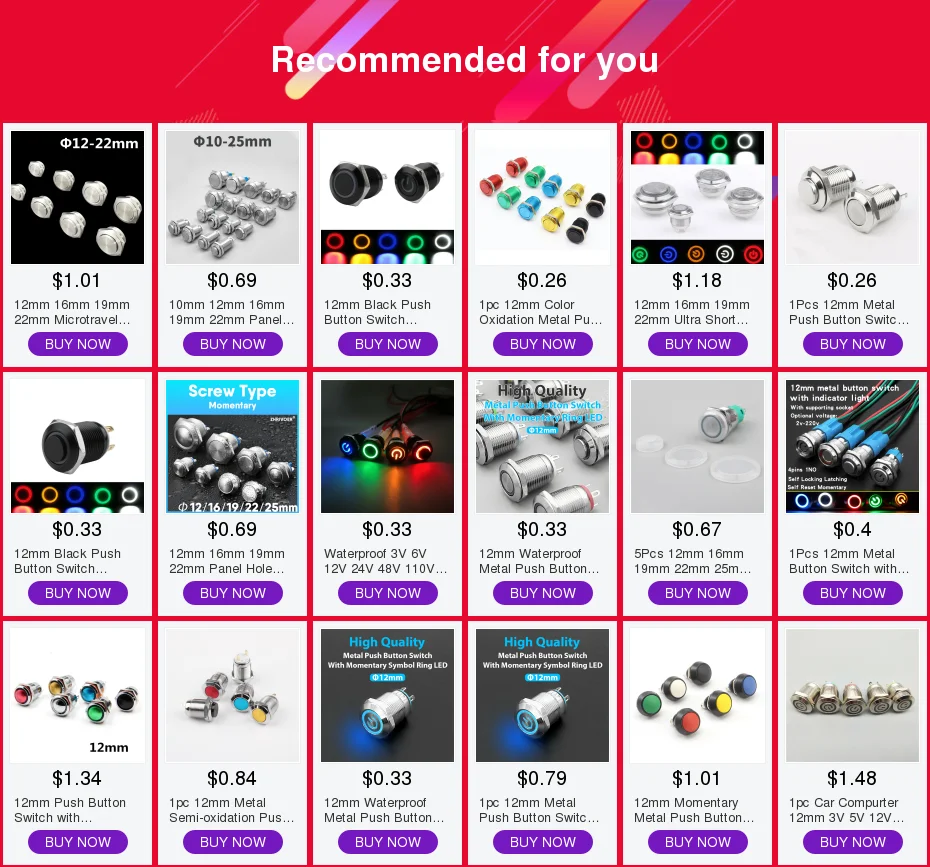 Description Picture 2 of item5Pcs 12mm 16mm 19mm 22mm 25mm Metal Push Button Switch Protection Cover Silicone Waterproof Dust Cap