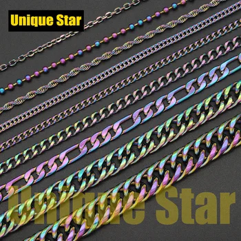 3pcs/lot Steel Rainbow Plated Basic Necklace Chain Wholesale 100% Stainless Steel Foxtail Figaro Rope Hip Hop Necklaces Chains 
3pcs/lot Steel Rainbow Plated Basic Necklace Chain Wholesale 100% Stainless Steel Foxtail Figaro Rope Hip Hop Necklaces Chains