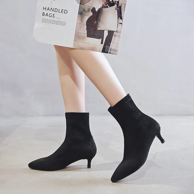 What Martin Boots Women's 2019 New Style Autumn Pointed-Toe Elasticity Short Boots Women's Suede Stiletto Short Thin Sock Boots
What Martin Boots Women's 2019 New Style Autumn Pointed-Toe Elasticity Short Boots Women's Suede Stiletto Short Thin Sock Boots